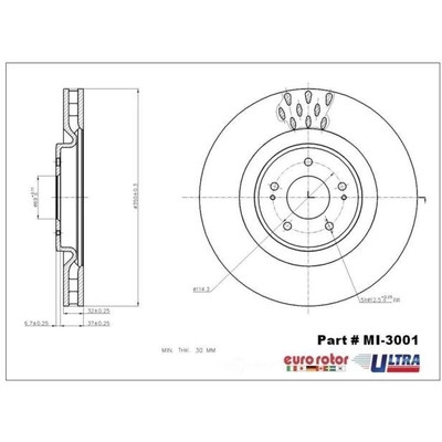 EUROROTOR - MI3001 - Front Premium Rotor by EUROROTOR - MI3001