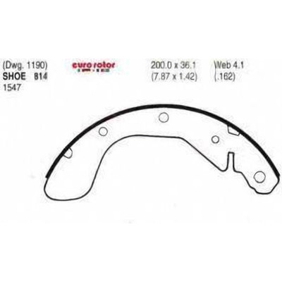EUROROTOR - 814 - Rear New Brake Shoes