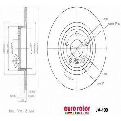 EUROROTOR - JA190 - Rear Premium Rotor by EUROROTOR - JA190