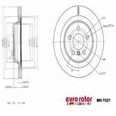 EUROROTOR - BM7027 - Rear Premium Rotor by EUROROTOR - BM7027