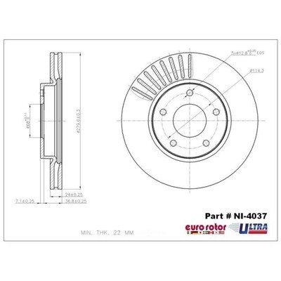 EUROROTOR - NI4037 - EUROROTOR - NI4037 - Front Premium Rotor