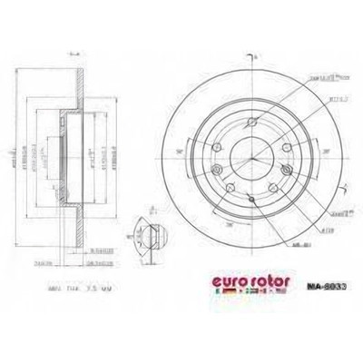 EUROROTOR - MA8033 - Rear Premium Rotor by EUROROTOR - MA8033
