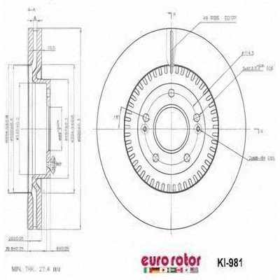 EUROROTOR - KI981 - Front Premium Rotor by EUROROTOR - KI981