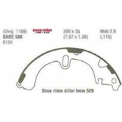 Rear New Brake Shoes by EUROROTOR - 588