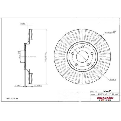 EUROROTOR - NI483 - EUROROTOR - NI483 - Front Premium Rotor