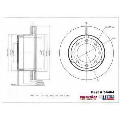 EUROROTOR - 54464 - Rear Premium Rotor by EUROROTOR - 54464