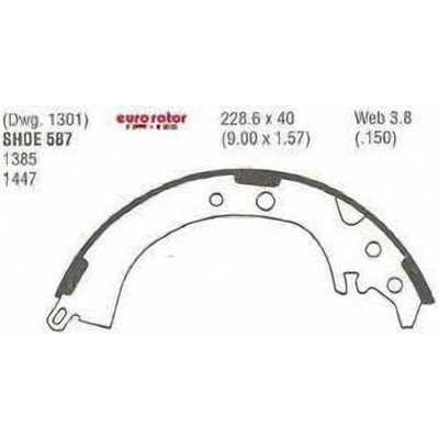 EUROROTOR - 587 - Rear New Brake Shoes