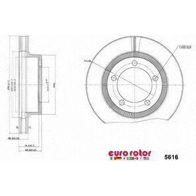 Rear Premium Rotor by EUROROTOR - 5616
