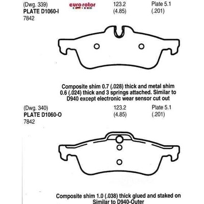 EUROROTOR - ID1060H - Rear Ceramic Pads by EUROROTOR - ID1060H