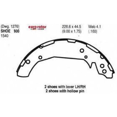 EUROROTOR - 800 - EUROROTOR - 800 - Rear New Brake Shoes