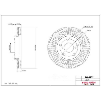 EUROROTOR - TO6132 - EUROROTOR - TO6132 - Front Premium Rotor