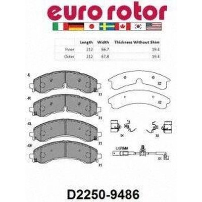 Rear Ceramic Pads by EUROROTOR - ID2250HS