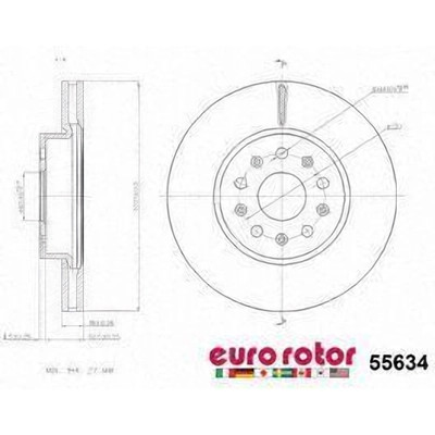 EUROROTOR - 55634 - Front Premium Rotor by EUROROTOR - 55634