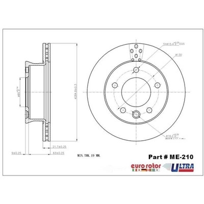 EUROROTOR - ME210 - Front Premium Rotor by EUROROTOR - ME210