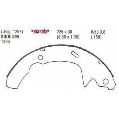 EUROROTOR - 599 - Rear New Brake Shoes by EUROROTOR - 599