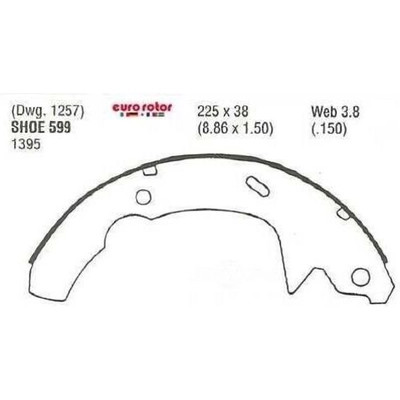 EUROROTOR - 599 - Rear New Brake Shoes by EUROROTOR - 599