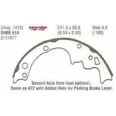 EUROROTOR - 514 - EUROROTOR - 514 - Rear New Brake Shoes