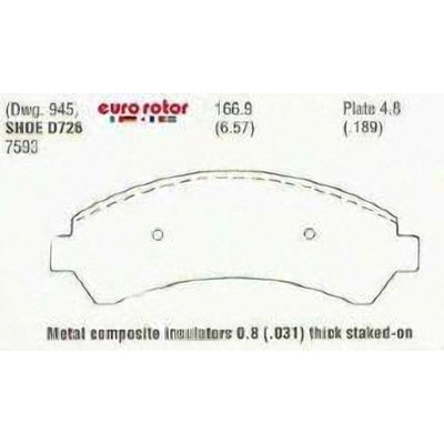 EUROROTOR - F1D726H - Front Semi Metallic Pads by EUROROTOR - F1D726H