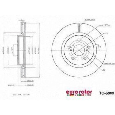 EUROROTOR - TO6009 - Front Premium Rotor