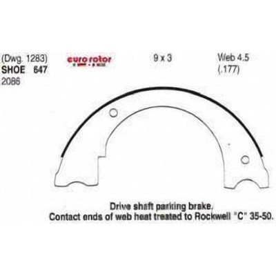 Rear Parking Brake Shoes by EUROROTOR - 647