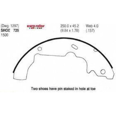 EUROROTOR - 729 - EUROROTOR - 729 - Rear New Brake Shoes