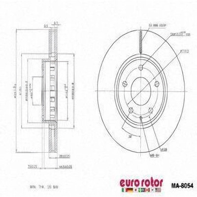 EUROROTOR - MA8054 - Front Premium Rotor