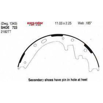 Rear New Brake Shoes by EUROROTOR - 723