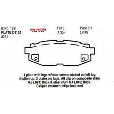 EUROROTOR - ID1124H - Rear Ceramic Pads by EUROROTOR - ID1124H