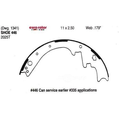 EUROROTOR - 446R - Rear New Brake Shoes by EUROROTOR - 446R