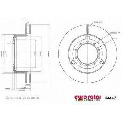 Rear Premium Rotor by EUROROTOR - 54467