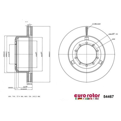 EUROROTOR - 54467 - Rear Premium Rotor by EUROROTOR - 54467