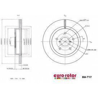 EUROROTOR - SU717 - Rear Premium Rotor
