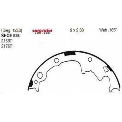 EUROROTOR - 538R - Rear New Brake Shoes by EUROROTOR - 538R