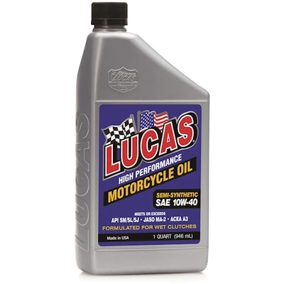 LUCAS OIL PRODUCTS INC. - 20710 - Semi Synthetic 10W40 Motorcycle Oil