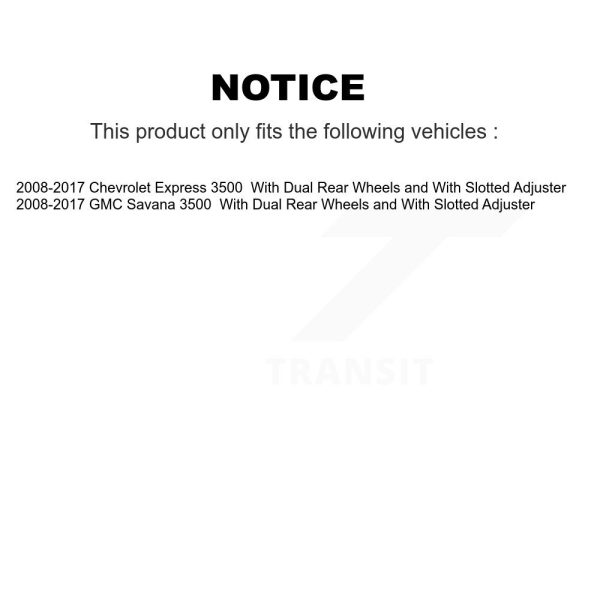 [Rear] Parking Brake Hardware Kit 13-H7356 For GMC Savana 3500 Chevrolet Express - Image 2