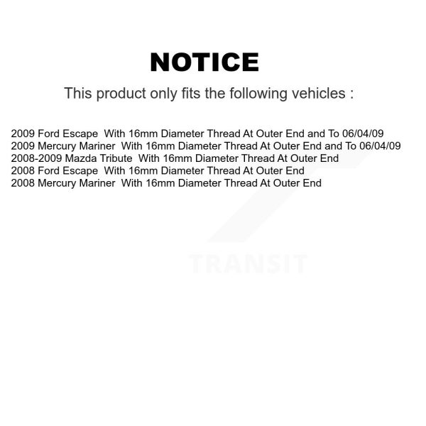[Front Inner] Steering Tie Rod End 72-EV800366 For Ford Escape Mazda Tribute - Image 2