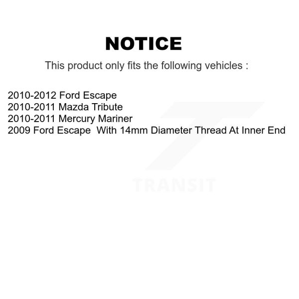 [Front Inner] Steering Tie Rod End 72-EV800911 For Ford Escape Mazda Tribute - Image 2