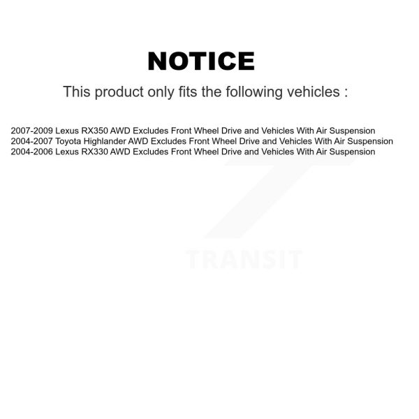 [Rear Right] Suspension Strut Coil Spring Assembly 78A-15904 For Lexus RX350 AWD - Image 2