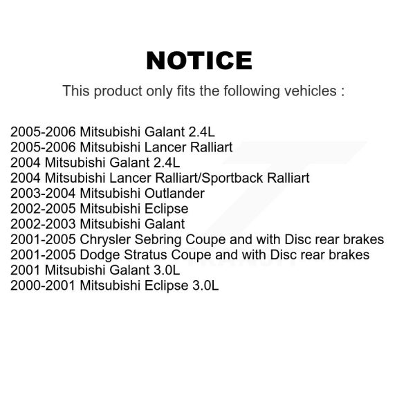 [Front] Disc Brake Rotor 8-76921 For Chrysler Sebring Mitsubishi Lancer Eclipse - Image 2