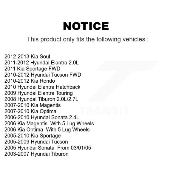 [Front] Disc Brake Rotor 8-980089 For Hyundai Elantra Tucson Kia Sonata Sportage - Image 2