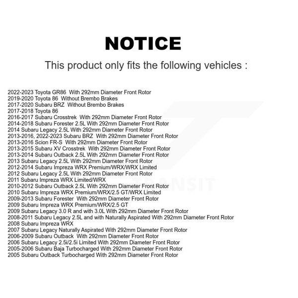 [Front] Disc Brake Rotor 8-980360 For Subaru Forester Impreza Outback XV Legacy - Image 2