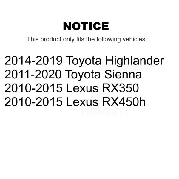 [Rear] Disc Brake Rotor 8-980757 For Toyota Sienna Highlander Lexus RX350 RX450h - Image 2