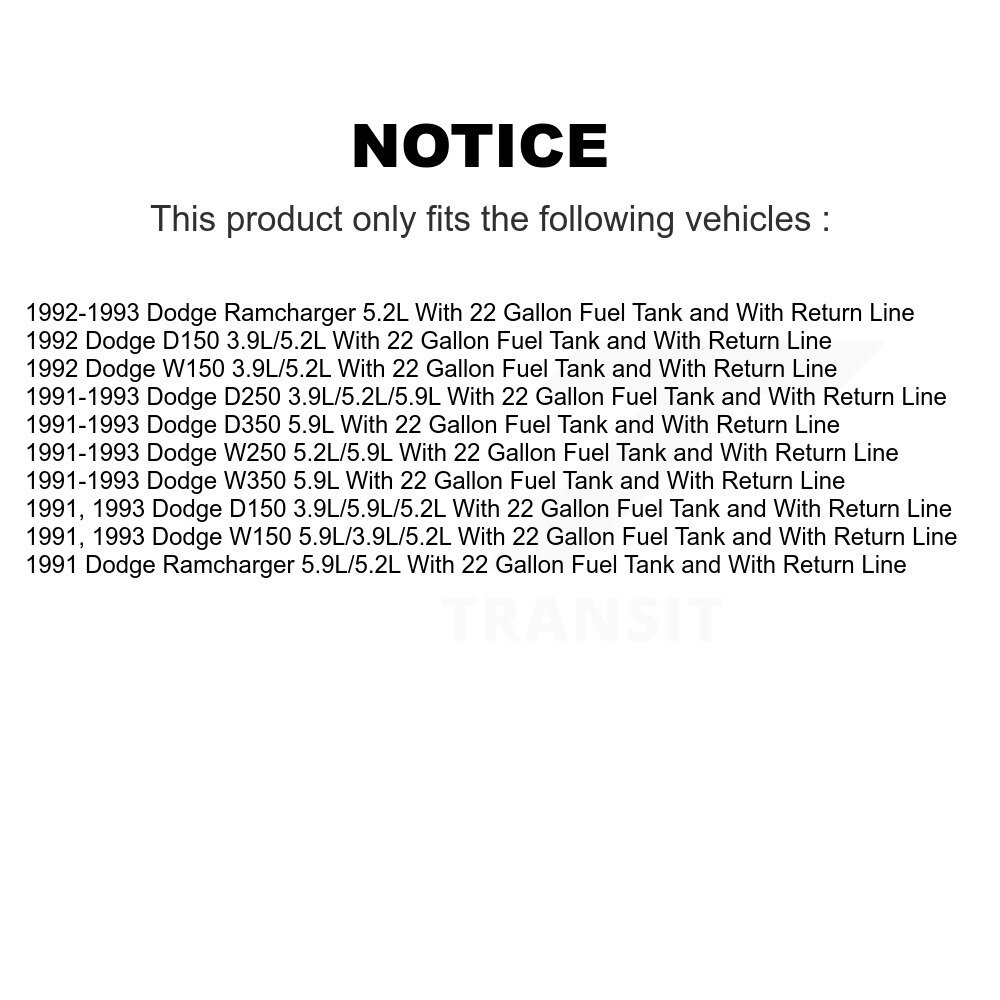 Fuel Pump Module Assembly AGY-00310348 For Dodge W250 D250 D350 W350 D150 - Image 2