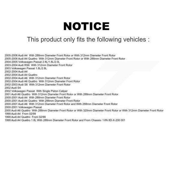 [Front] Ceramic Disc Brake Pads CMX-D840 For Audi A4 Quattro Volkswagen Passat - Image 2