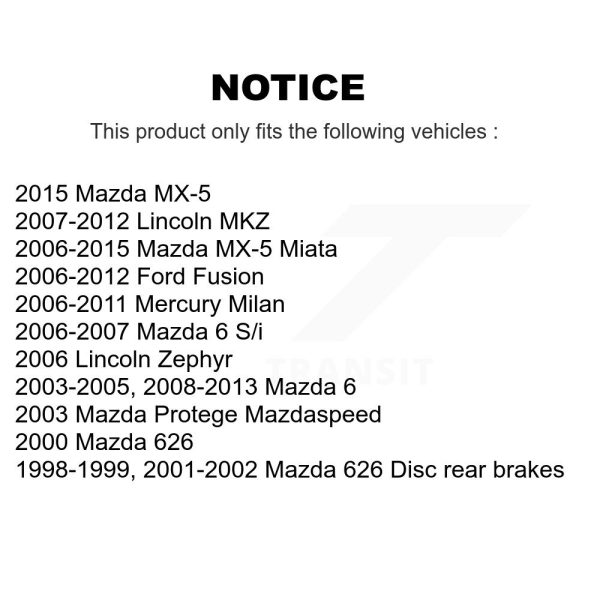 [Rear] Disc Brake Rotor DS1-980172 For Ford Fusion Mazda 6 MX-5 Miata Lincoln - Image 2