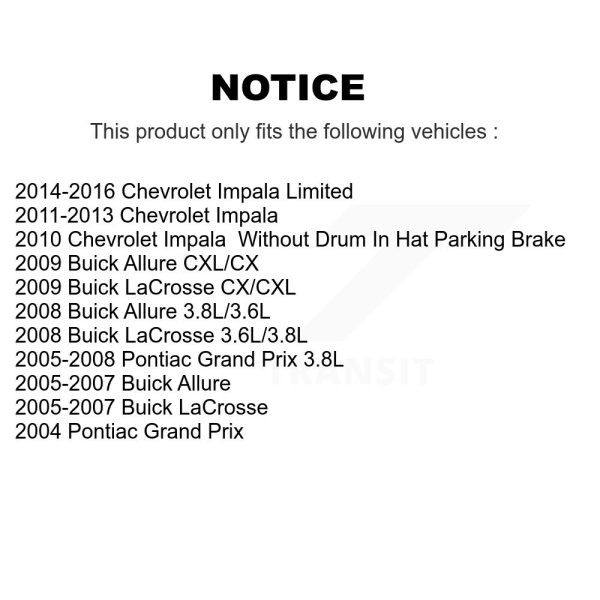 [Rear] Disc Brake Rotor GCR-580171 For Chevrolet Impala Buick LaCrosse Pontiac - Image 2