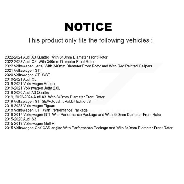 [Front] Disc Brake Rotor GCR-981914 For Volkswagen Tiguan Jetta Audi Q3 Golf GTI - Image 2