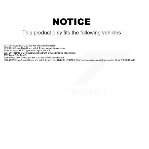 [Front Left] CV Axle Shaft NCV-HO36579 For Honda Civic Accord Acura CSX ILX - Image 2