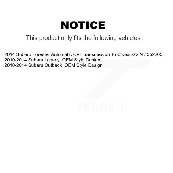 [Front] CV Axle Shaft NCV-SB66009 For Subaru Outback Forester Legacy - Image 2