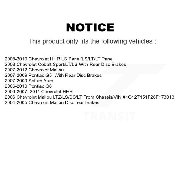 [Front] Ceramic Disc Brake Pads NWF-PRC1160 For Chevrolet Malibu Pontiac G5 G6 - Image 2